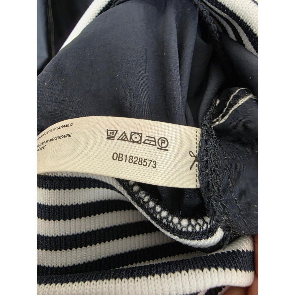 Daily Practice Navy Nylon Cropped Windbreaker Jacket Stripe Collar Womens M - Picture 7 of 7